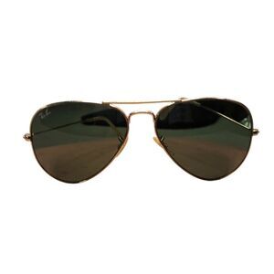 Ray-Ban Aviator Classic Sunglasses Gold Frame Green Lens Unisex